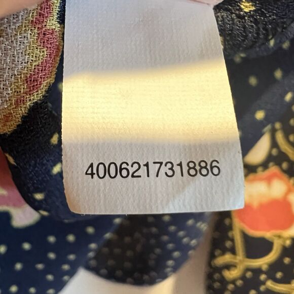 Lauren Conrad Long Sleeve SquareNeck Blouse, Navy W Yellow Dots+Coral Florals, M - Picture 8 of 15